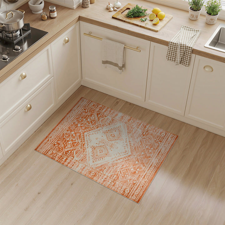 Orange Heritage Tribal Area Rug