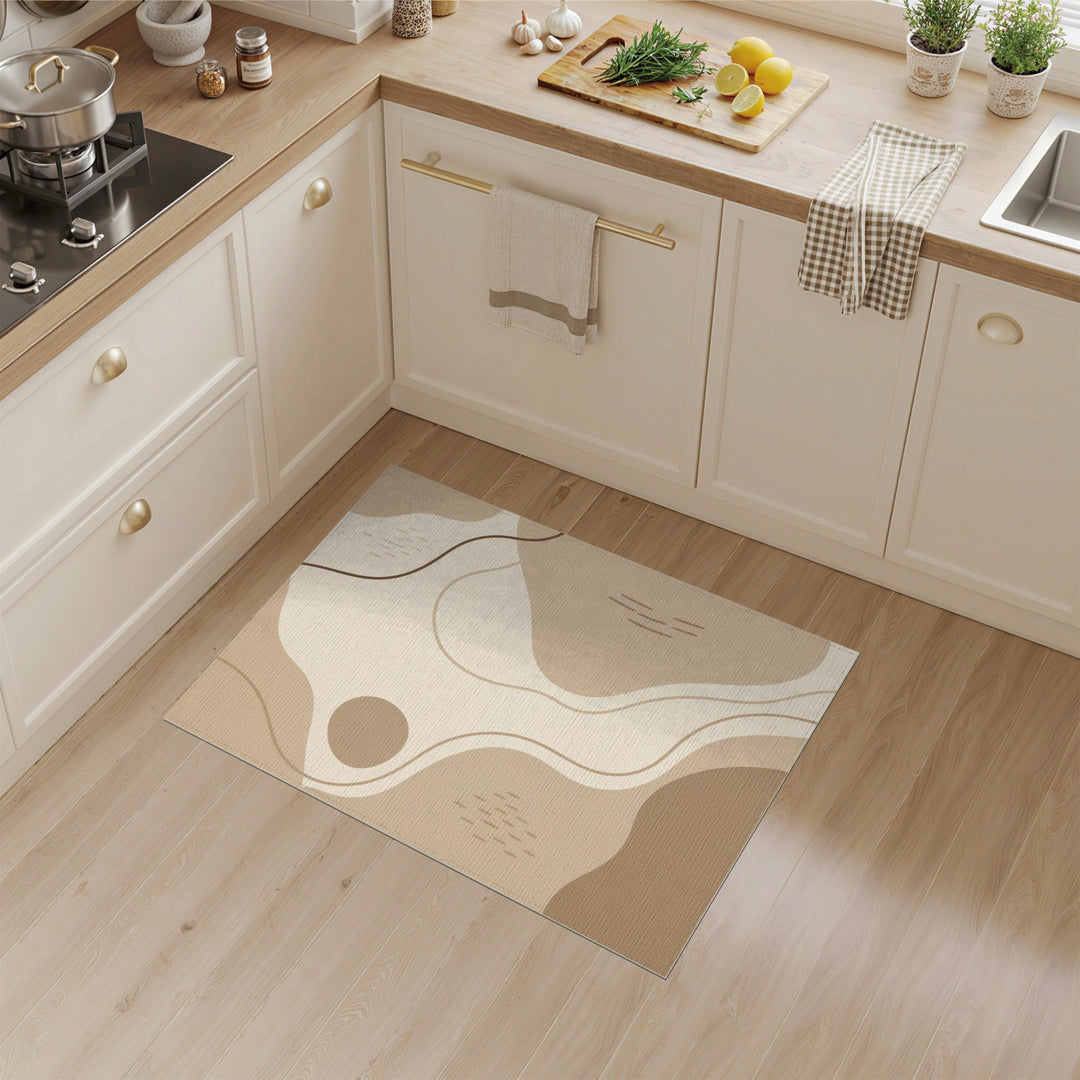 Beige Abstract Area Rug