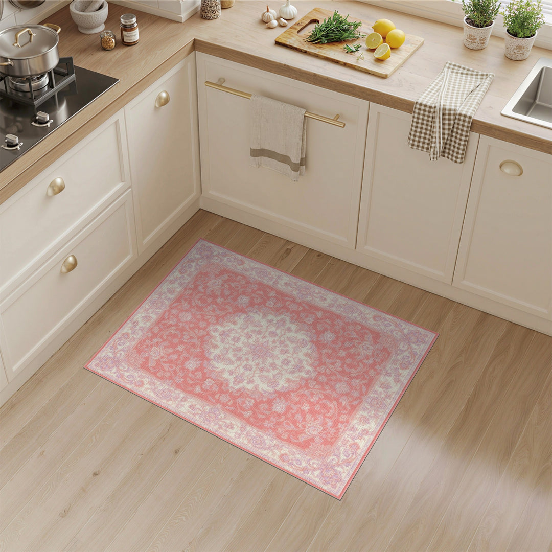 Floral Traditional Persian Red Floral Persian Medallion Area Rug