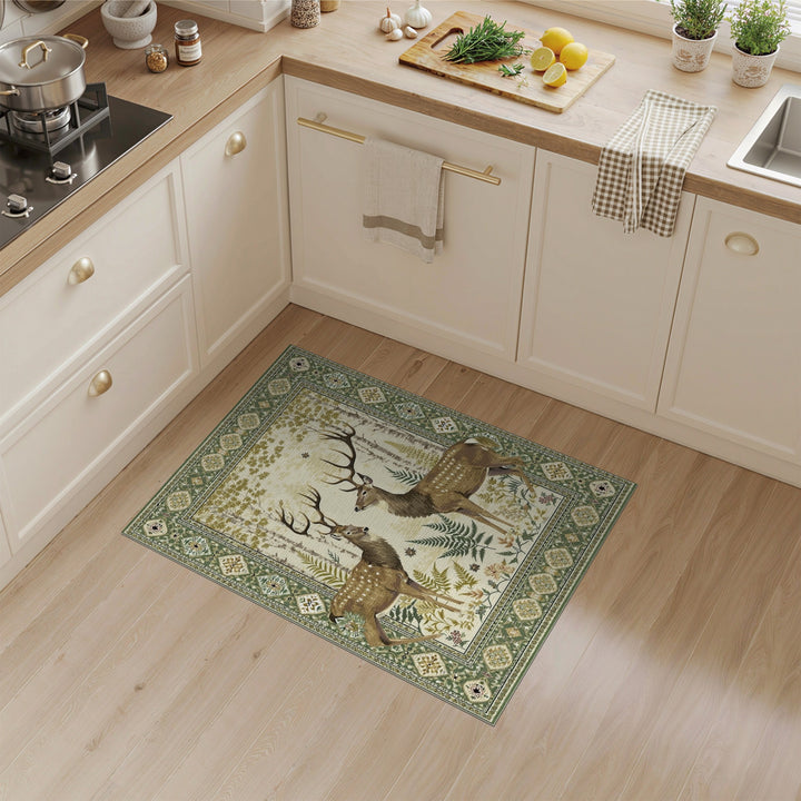 Rustic Forest Deer Area Rug