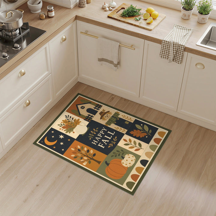 Happy Fall Patchwork Area Rug