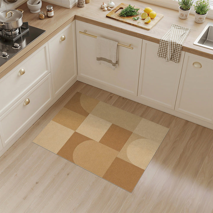 Geometric Brown Tan Area Rug