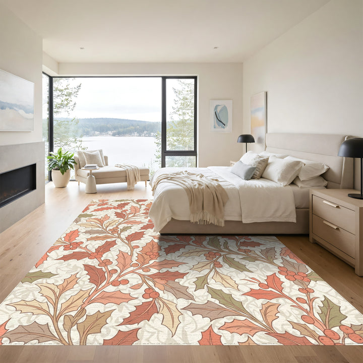 Autumn Berry Holly Botanical Tapestry Rug