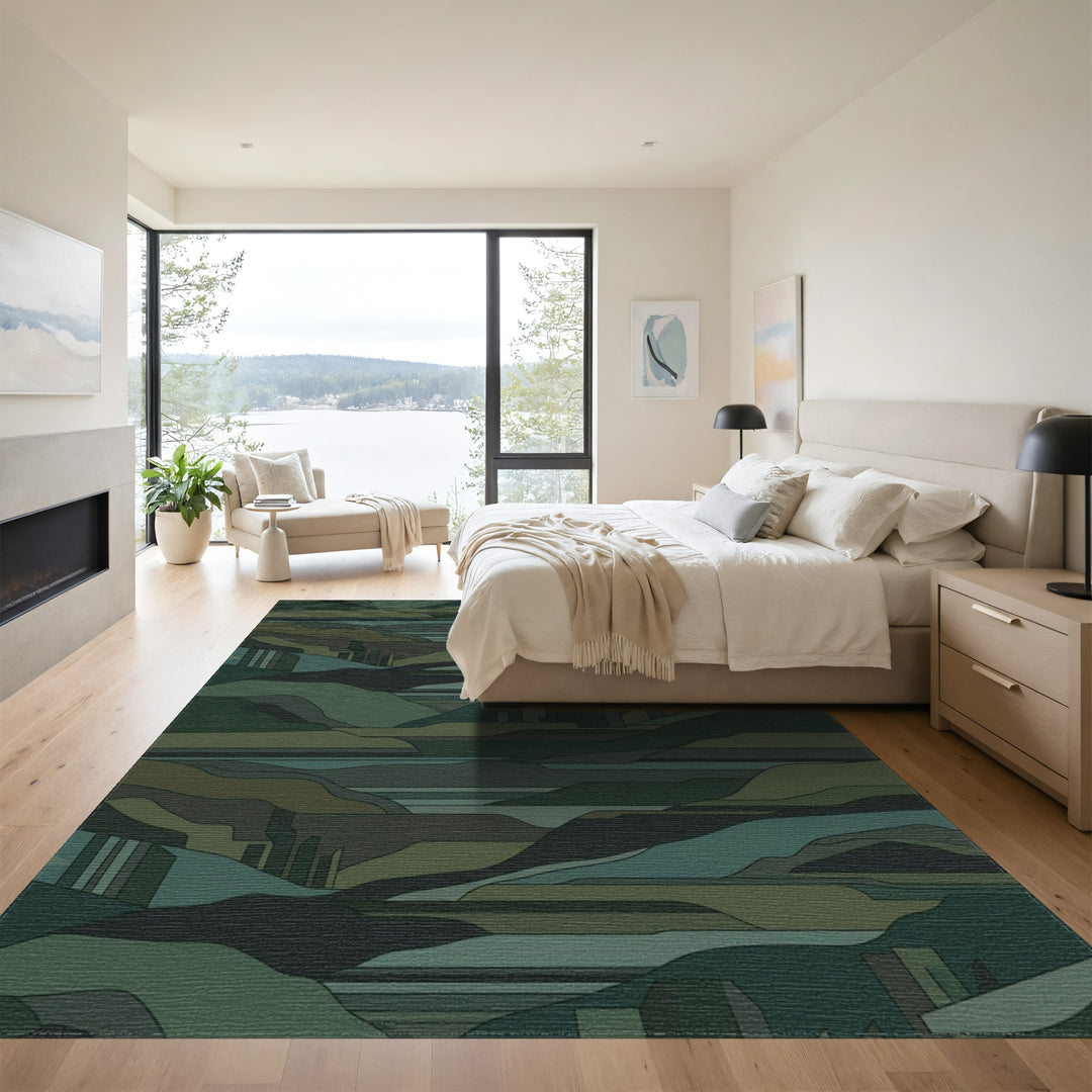 Abstract Geometric Landscape Waves Rug