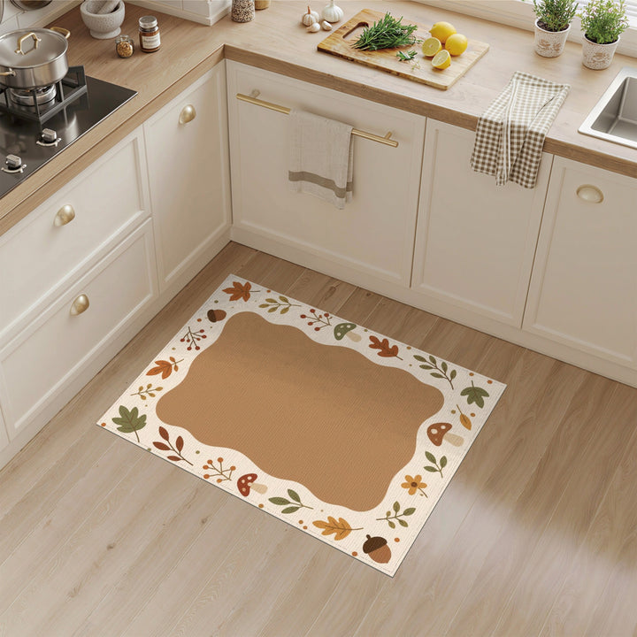 Autumn Leaf and Acorn Brown Area Rug