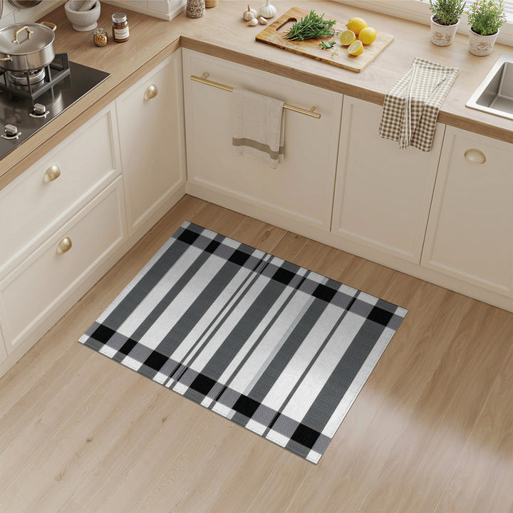 Black and White Black and White Buffalo Check Area Rug