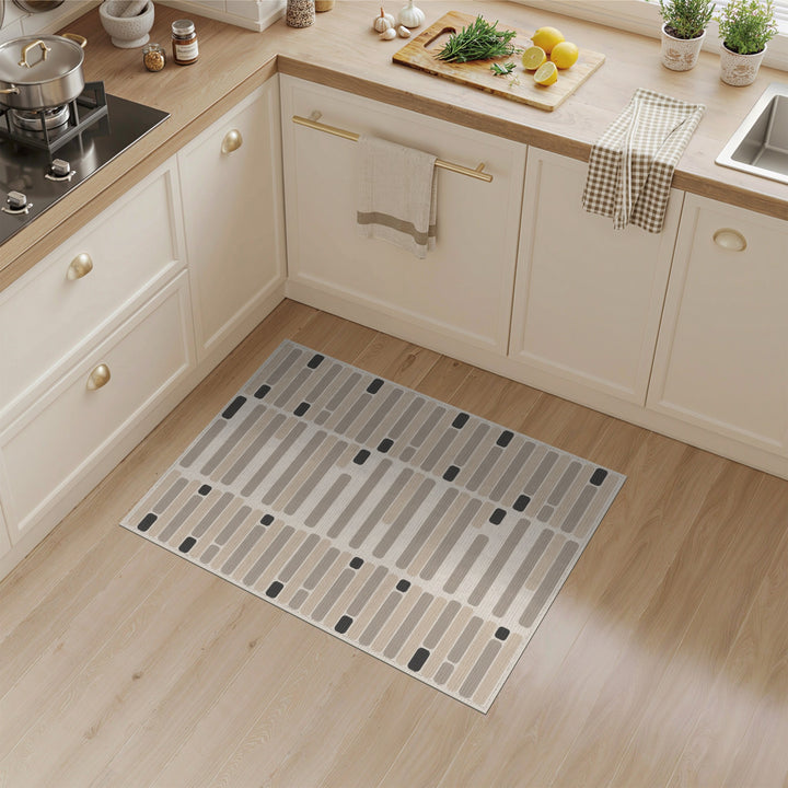 Beige Geometric Modern Area Rug