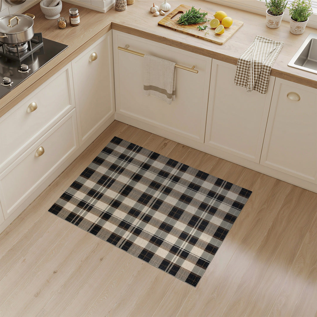 Black and White Buffalo Plaid Area Rug