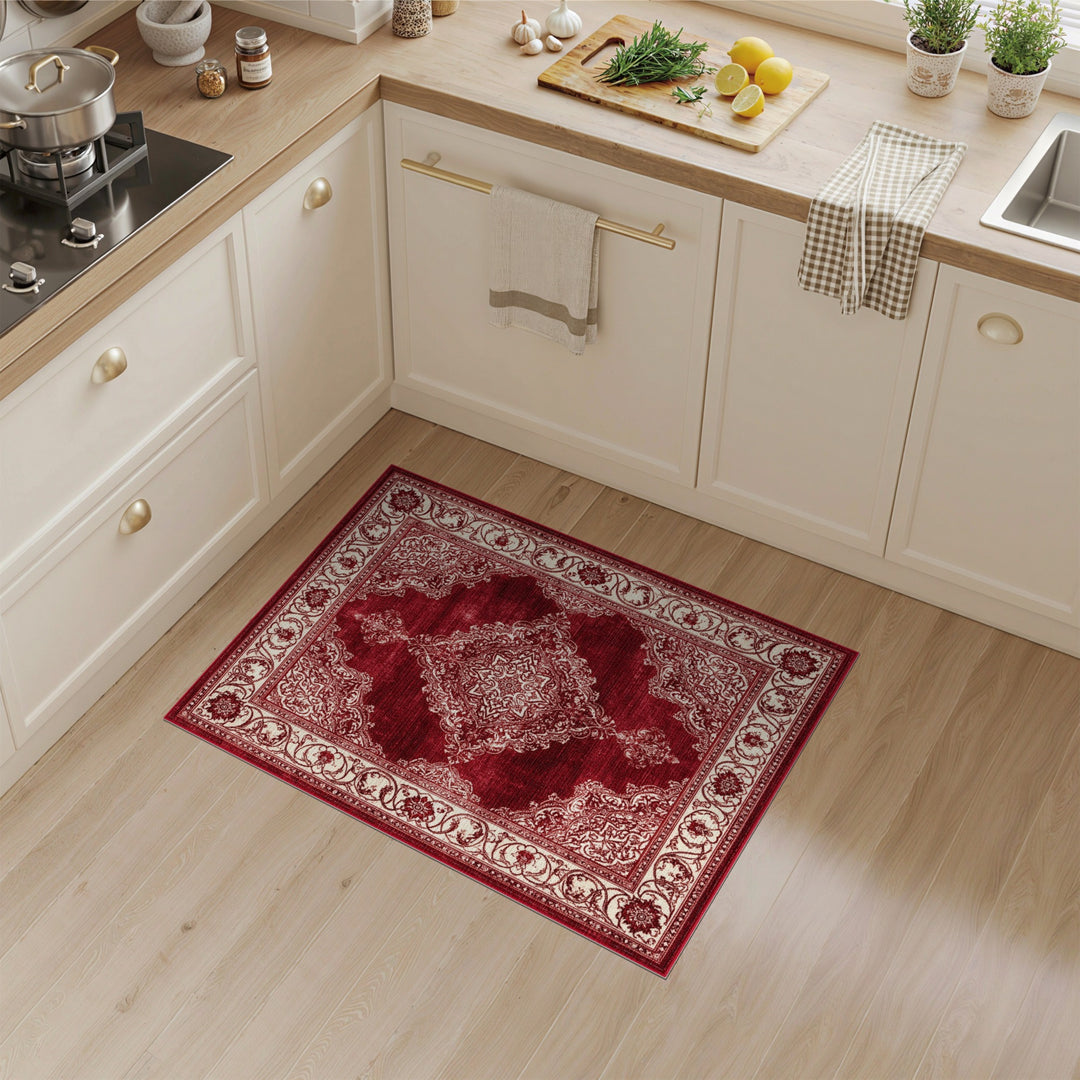 Red Persian Medallion Area Rug