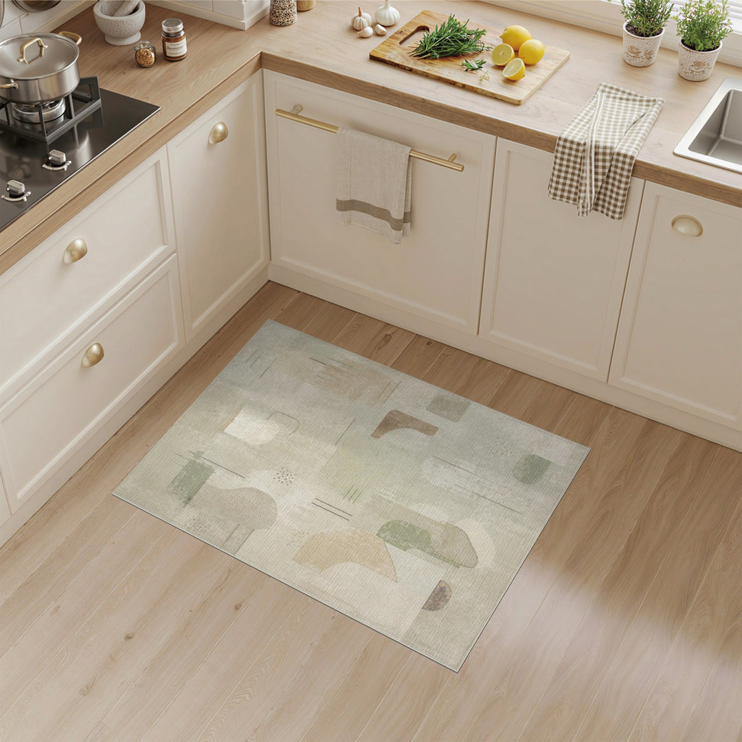 Neutral Abstract Shapes Area Rug