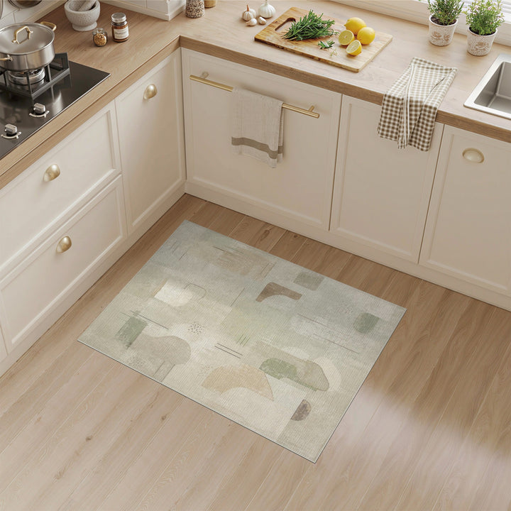 Neutral Abstract Shapes Area Rug