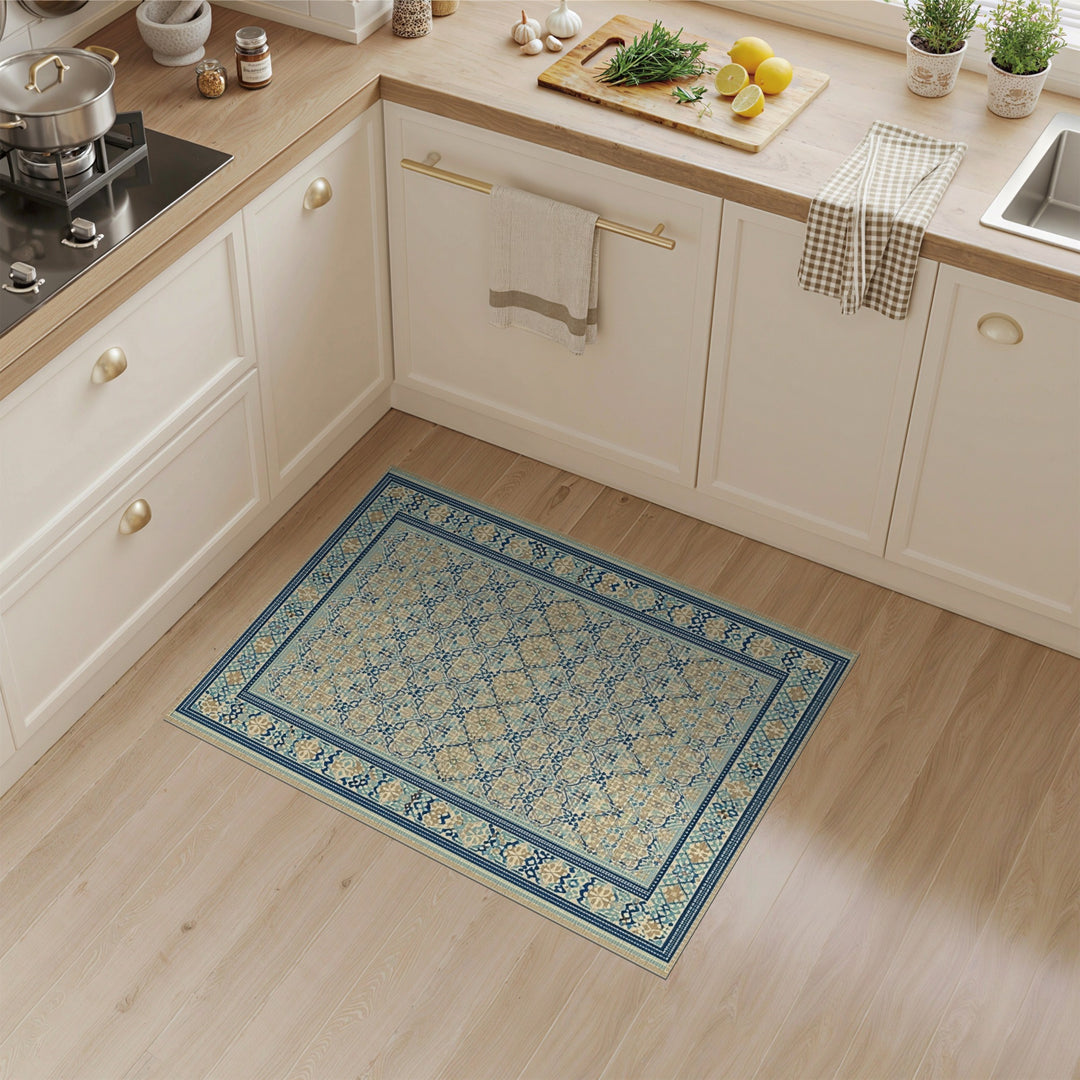 Blue Teal Traditional Persian Area Rug