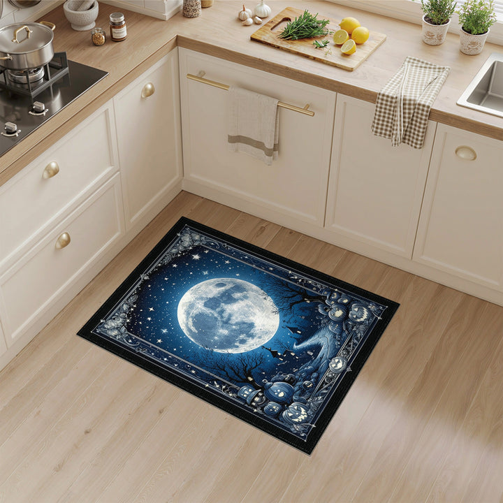 Moonlit Pumpkin Halloween Area Rug