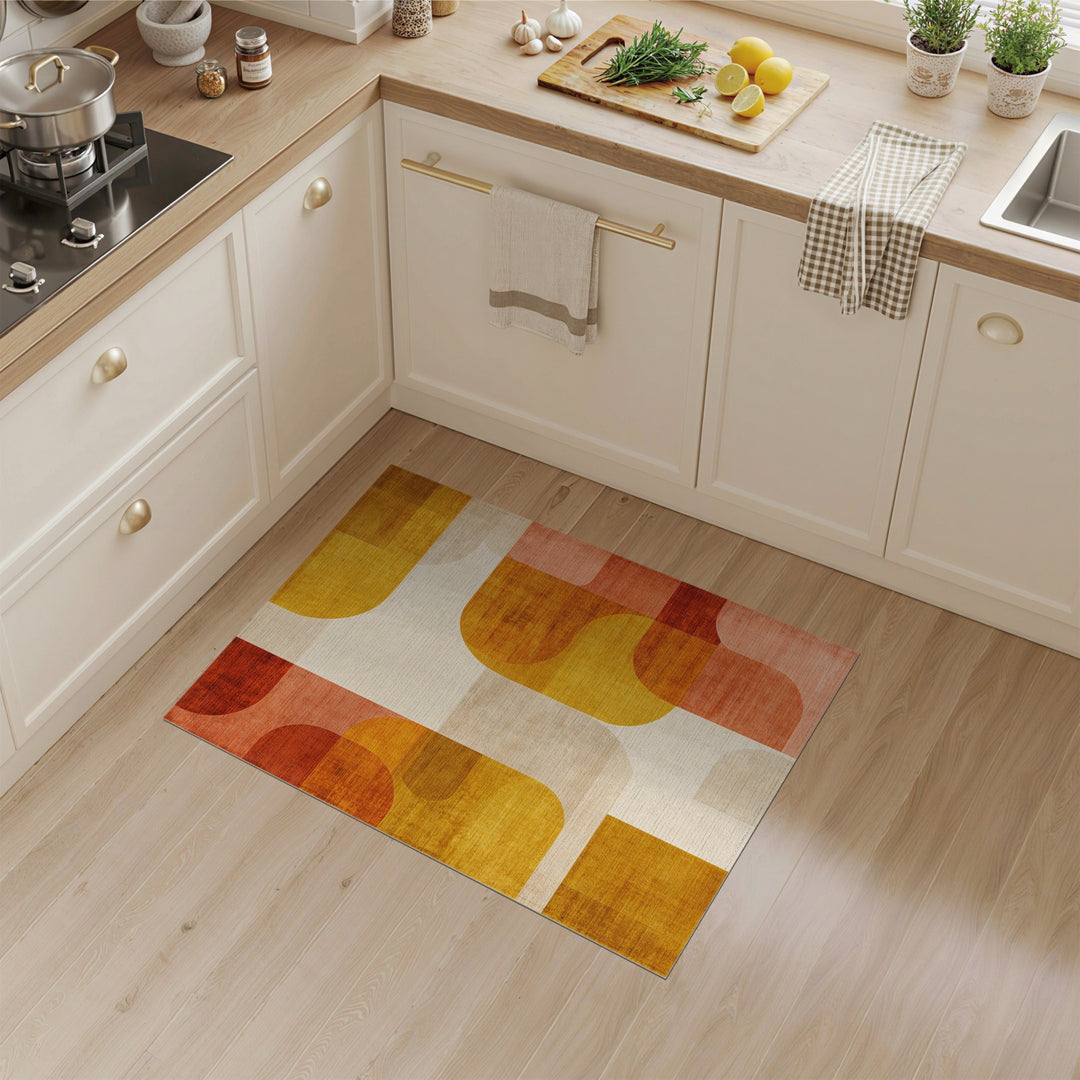 Multi-Color Geometric Washable Area Rug