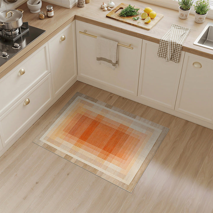 Orange Geometric Gradient Area Rug