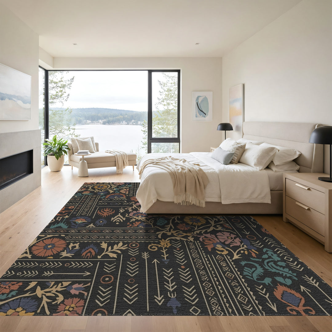 Patchwork Floral Arrow Medallion Rug