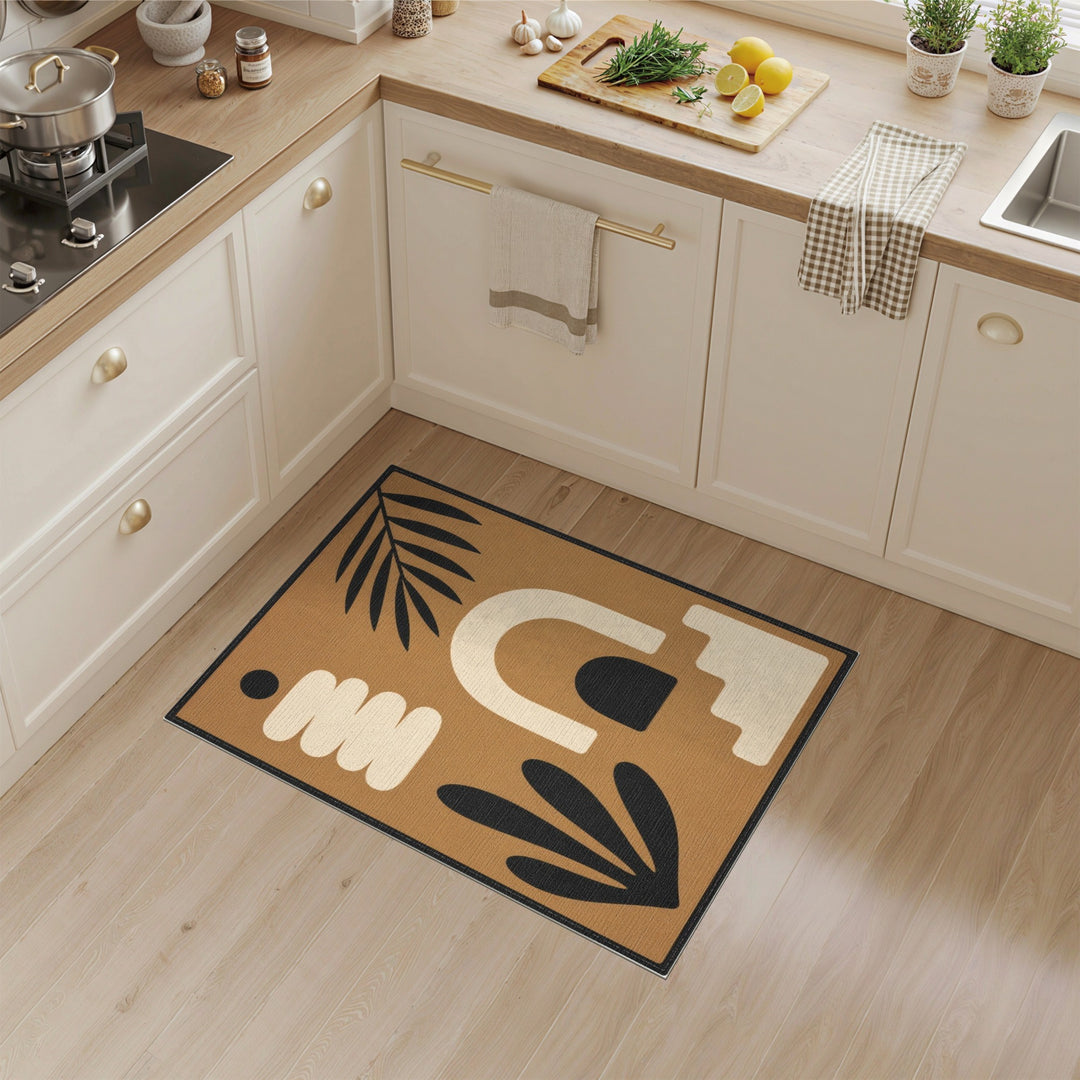 Geometric Brown Abstract Area Rug