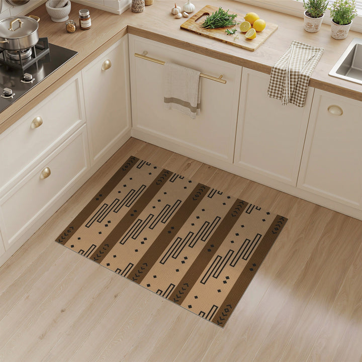 Heritage Brown Tan Tribal Area Rug