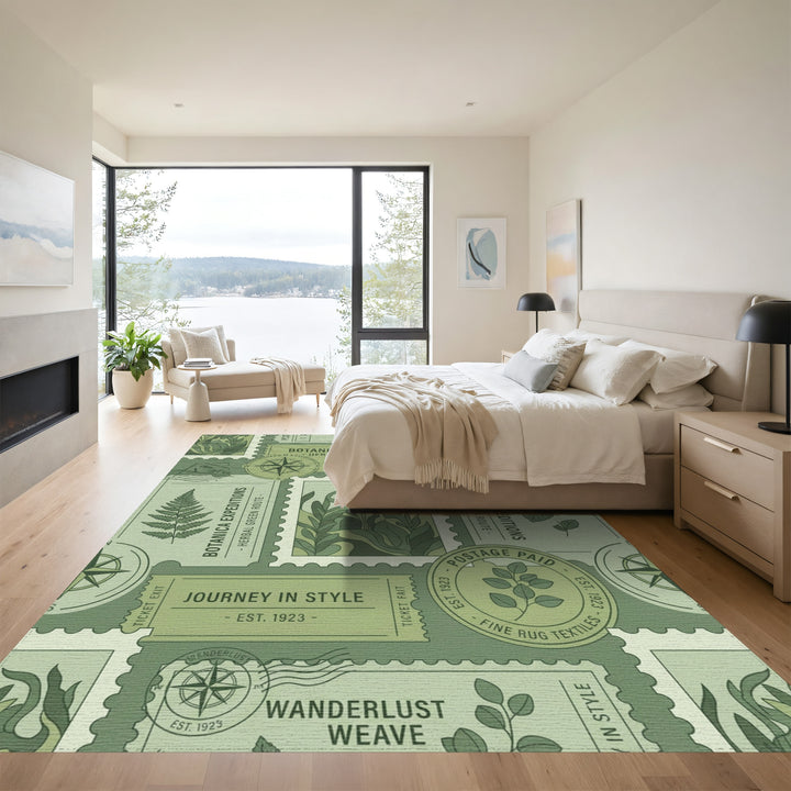 Botanica Expeditions Green Botanical Postage Rug
