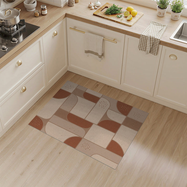 Modern Geometric Brown Area Rug
