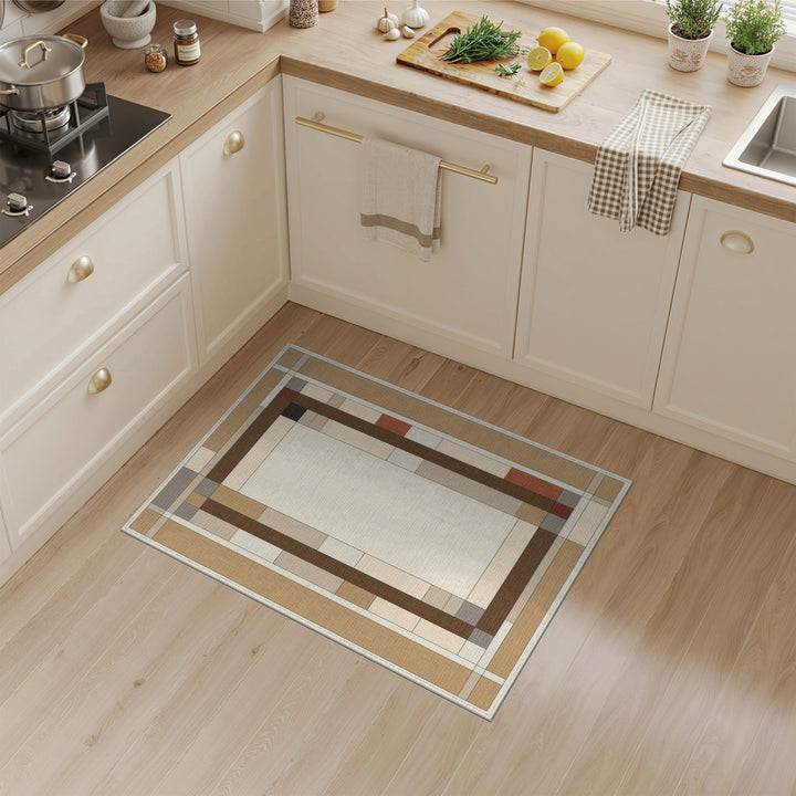 ODIKA Geometric Brown Tan Area Rug