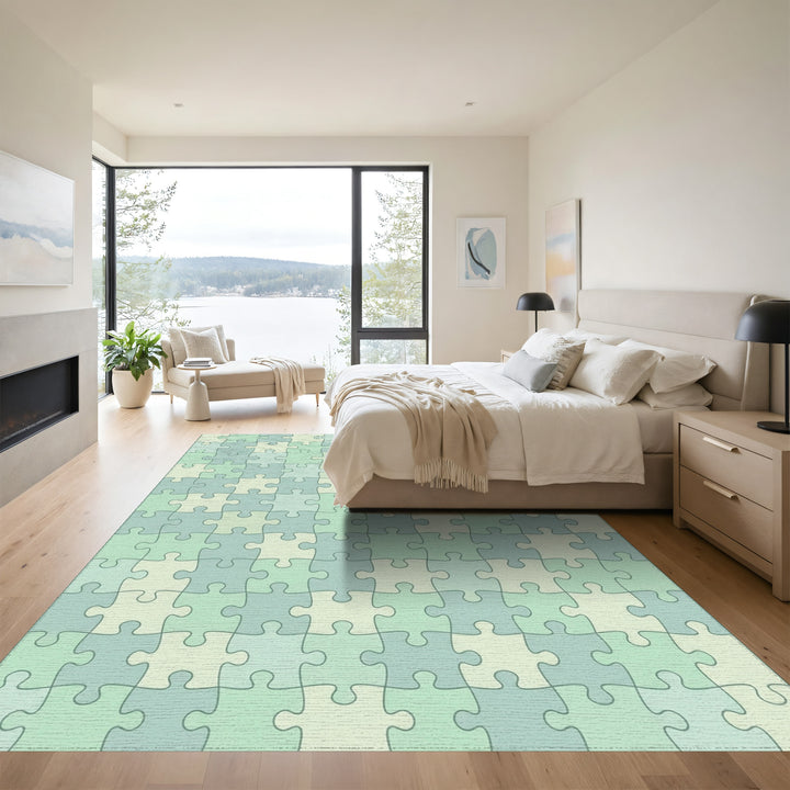 Pastel Puzzle Piece Harmony Rug