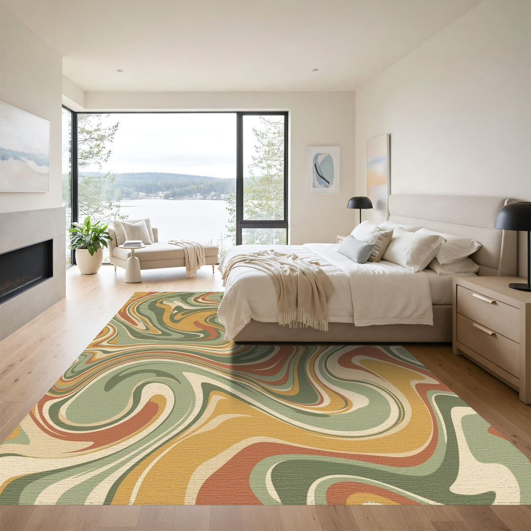 Earthy Swirl Marble Fluidity Rug