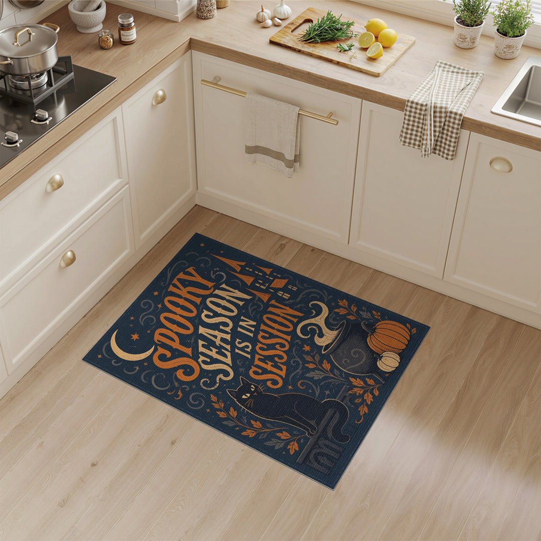 Spooky Season Black Cat Area Rug