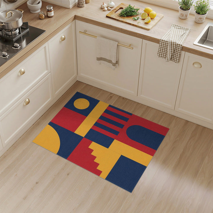 Bold Geometric Multi-Color Area Rug