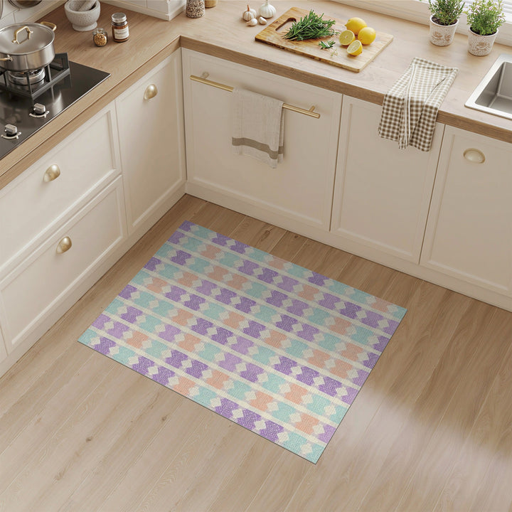 Pastel Geometric Bow Area Rug