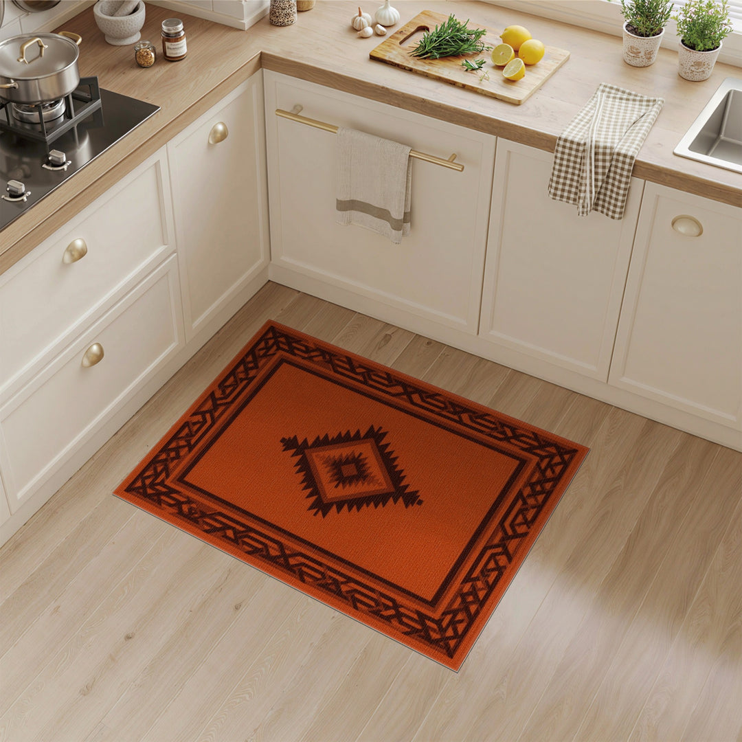 Southwestern Diamond Orange Southwestern Diamond Area Rug