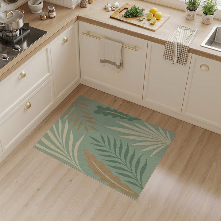 Abstract Area Green Abstract Leaf Area Rug