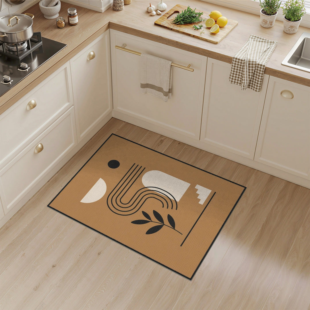Brown Geometric Abstract Geometric Modern Area Rug