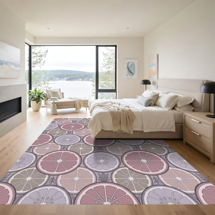 Pastel Citrus Slices Arrangement Rug
