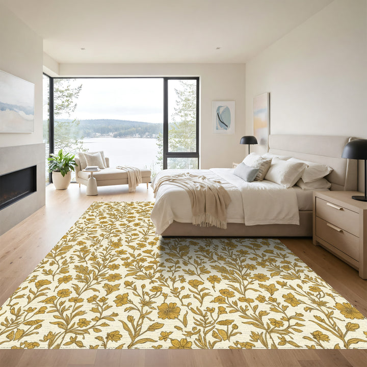 Terracotta Meadow Floral Garden Rug