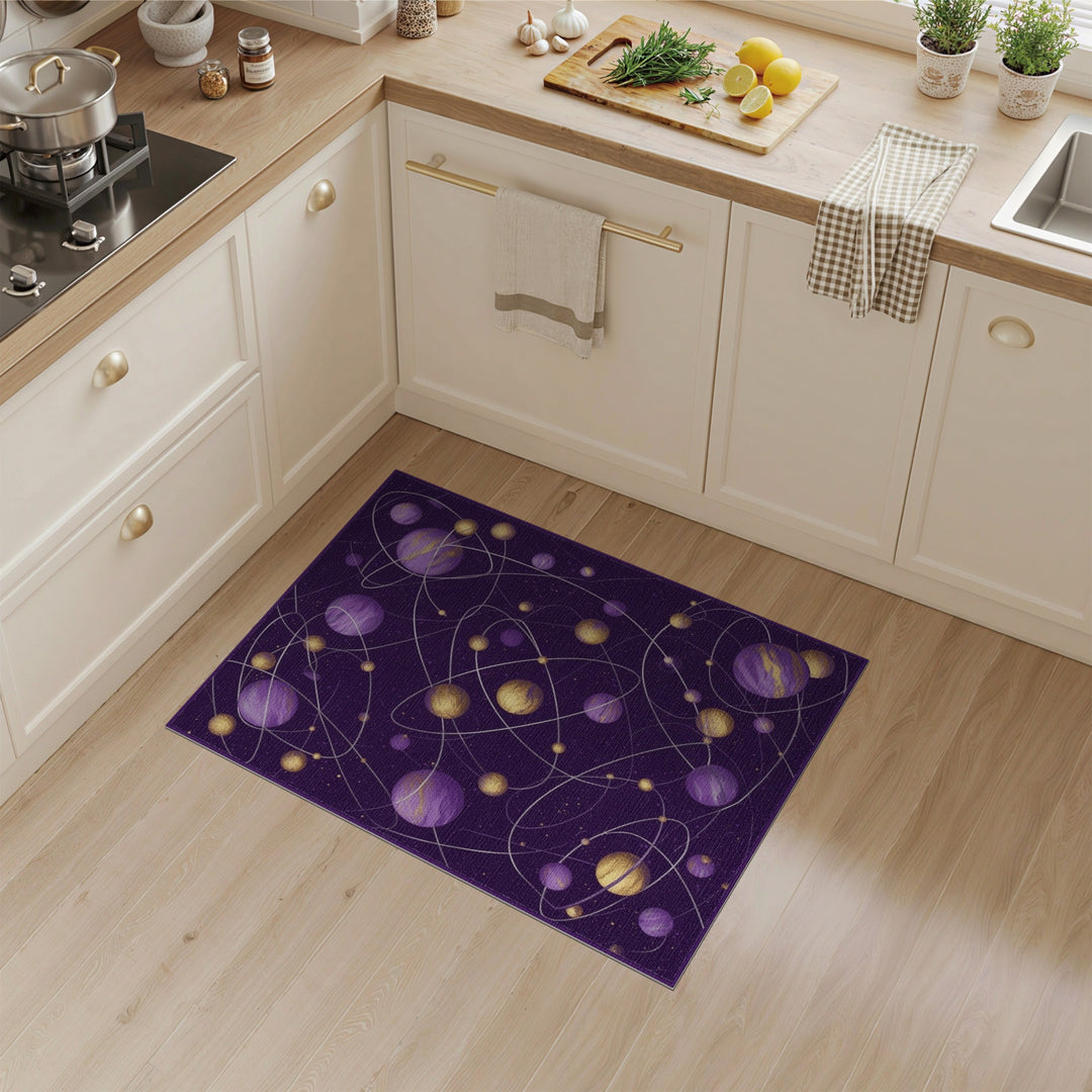 Abstract Area Purple Celestial Orbit Area Rug