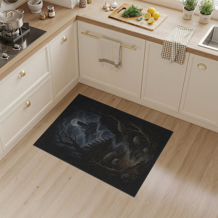 Moonlit Castle Ruins Area Rug
