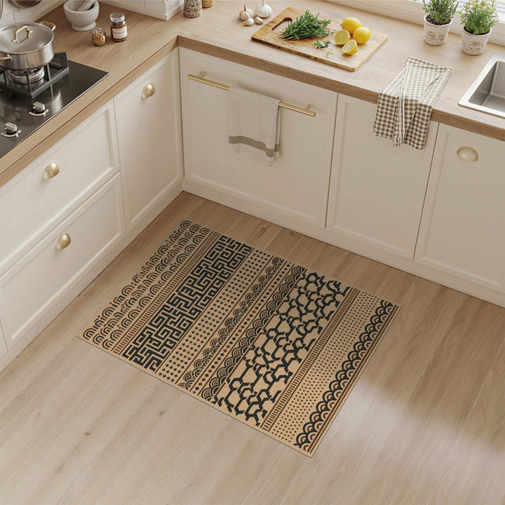Modern Geometric Brown Tan Area Rug