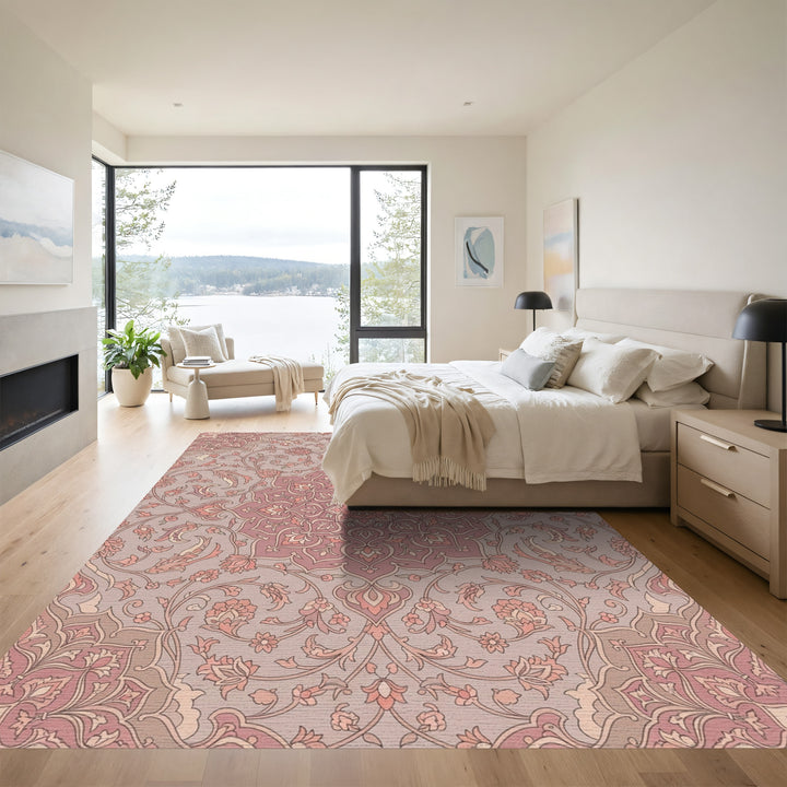 Rose Medallion Floral Vine Rug