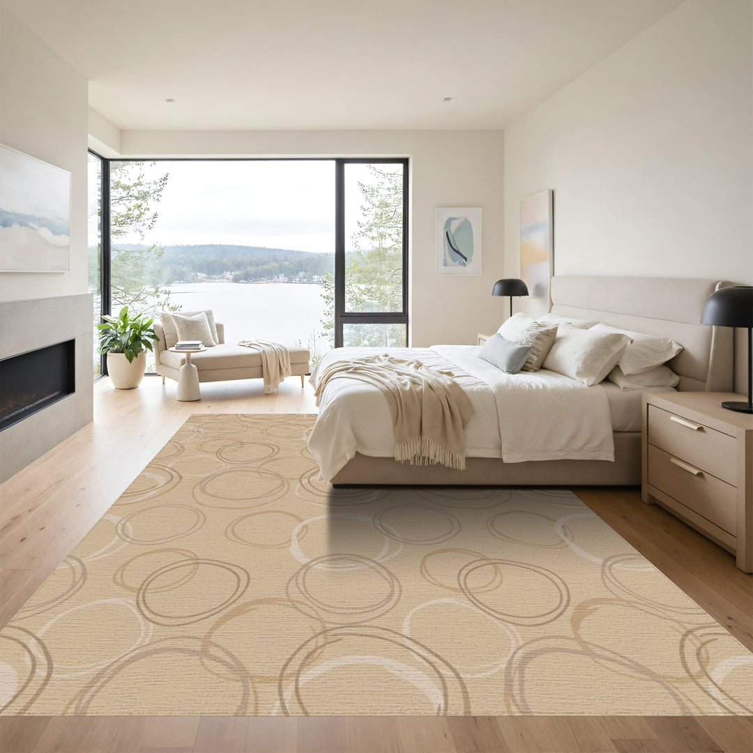 Earthy Neutrals Scattered Circle Rug