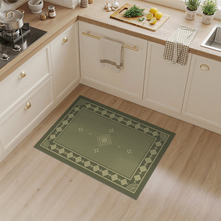 Diamond Green Geometric Diamond Area Rug