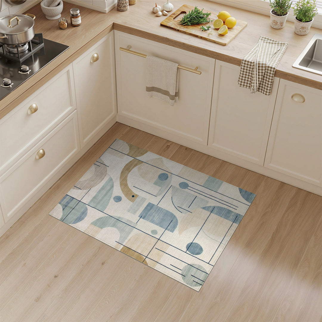 Blue Geometric Area Rug