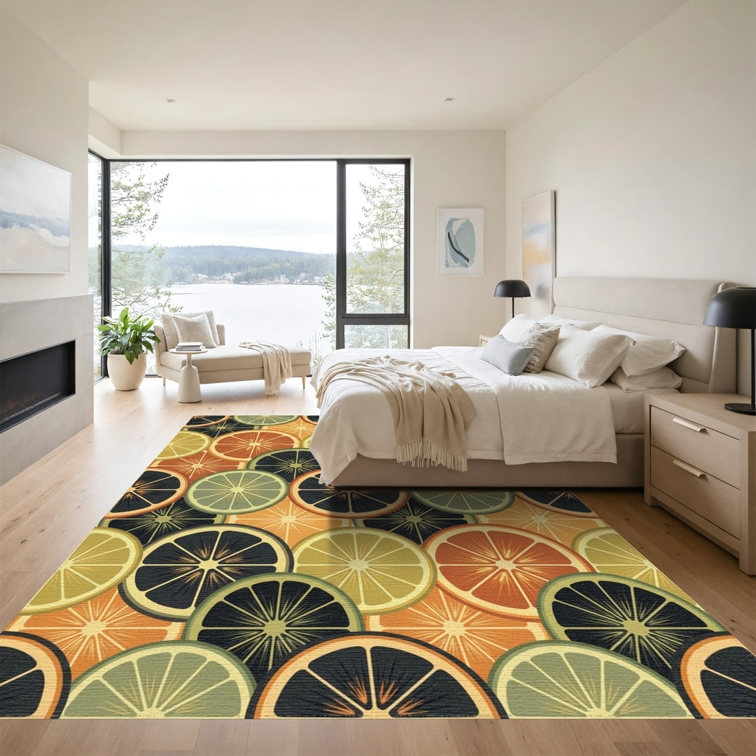 Retro Citrus Slice Medley Rug