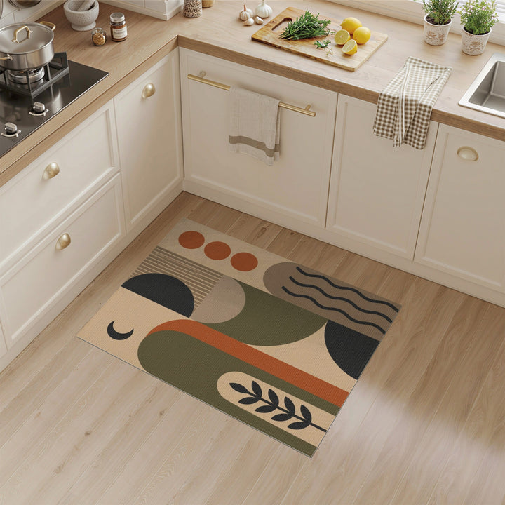 Beige Geometric Modern Area Rug