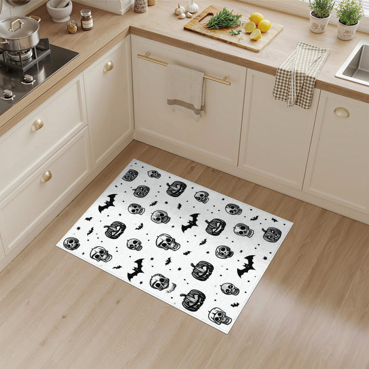Halloween Skulls Pumpkins Bats Area Rug