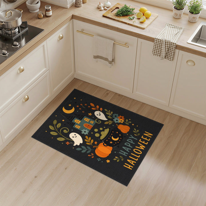 Happy Halloween Ghosts and Pumpkins Kids Rug