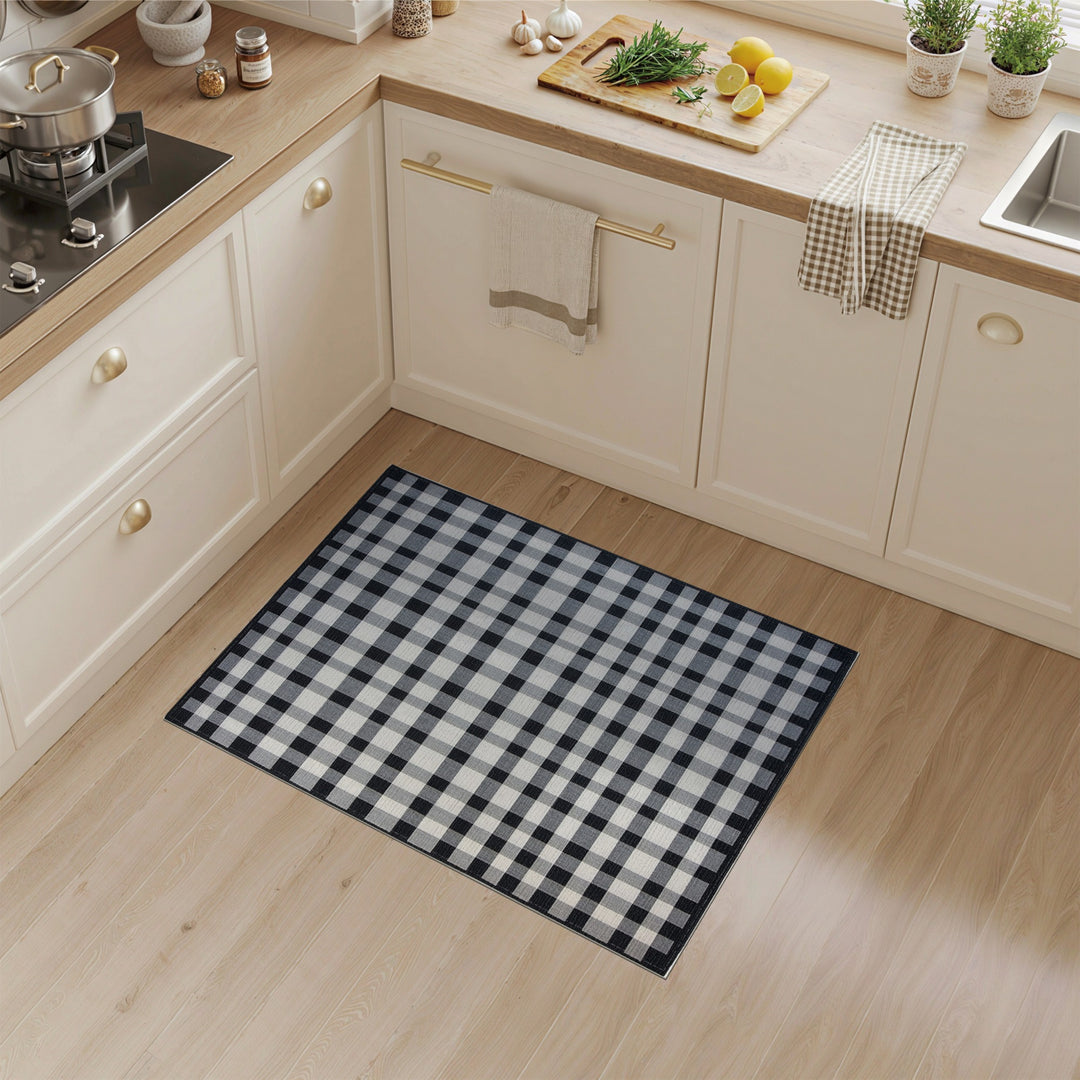 Checkered Geometric Modern Black White Checkered Area Rug