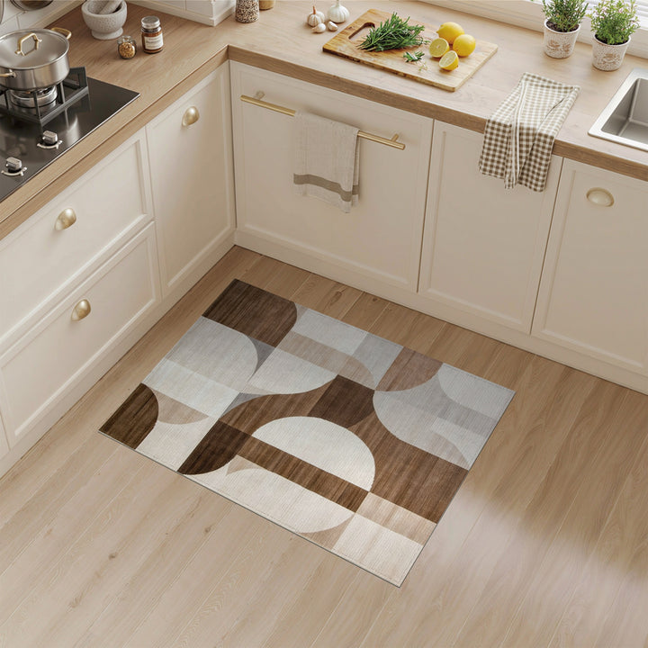 Modern Geometric Brown Area Rug