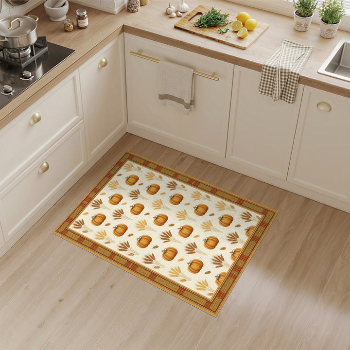 Pumpkin Harvest Rustic Area Rug