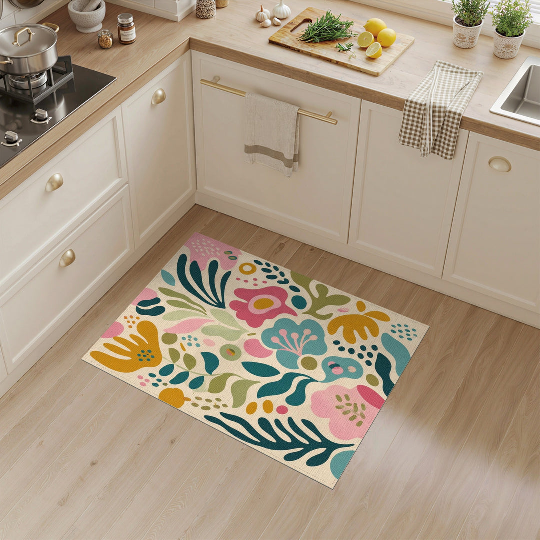 Abstract Area Vibrant Multi-Color Abstract Floral Area Rug